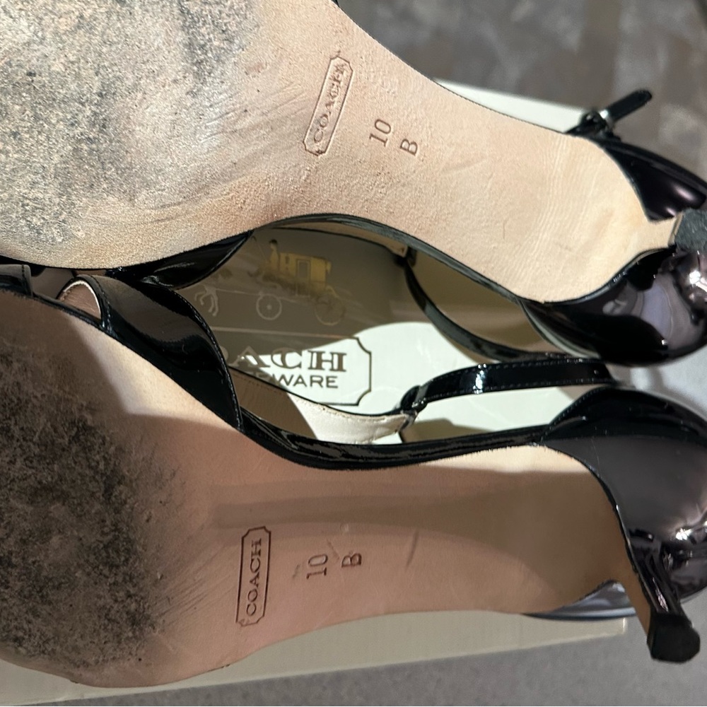 Coach Black Patent Helena Soft Kitten Heel Sandal - Picture 9 of 9